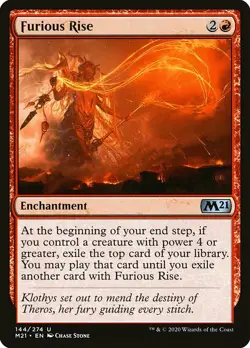 1x Furious Rise - NM English MTG - Magic 2021 - Image 1