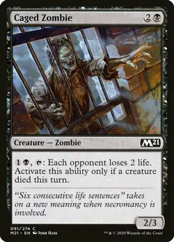 1x Caged Zombie - NM English MTG - Magic 2021 - Image 1