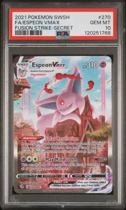 2021 POKEMON SWORD & SHIELD FUSION STRIKE SECRET FULL ART/ESPEON VMAX PSA 10 - Image 1