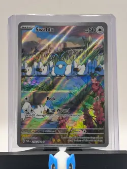 2023 Pokemon TCG Paradox Rift Swablu IR 213/182 Illustration Rare Card NM - Image 3