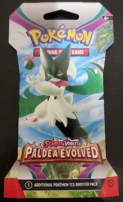 Pokemon TCG Sleeved Paldea Evolved Booster Pack - New/Sealed - Image 1