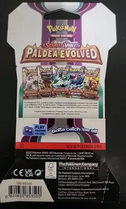 Pokemon TCG Sleeved Paldea Evolved Booster Pack - New/Sealed - Image 2