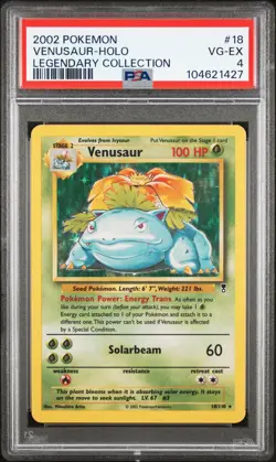 2002 POKEMON LEGENDARY COLLECTION #18 VENUSAUR-HOLO PSA 4 - Image 1
