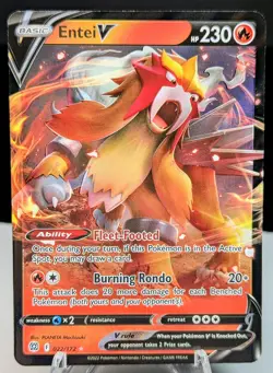 Pokemon Entei V 022/172 Rare Sword & Shield Brilliant Stars Pack Fresh - Image 1
