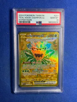 Pokemon TCG TWM Teal Mask Ogerpon Ex Hyper Rare PSA 10 Gem Mint 221/167 - Image 1