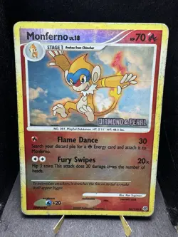 Pokemon TCG Diamond & Pearl Monferno 56/130 Stamped Reverse Holo Promo HP/DMG - Image 1