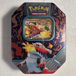 Sealed Pokemon TCG Paldea Partners Tin featuring Skeledirge - Image 1