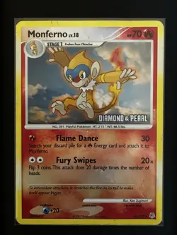 Pokemon TCG Diamond & Pearl Monferno 56/130 Stamped Reverse Holo Promo HP/DMG - Image 1