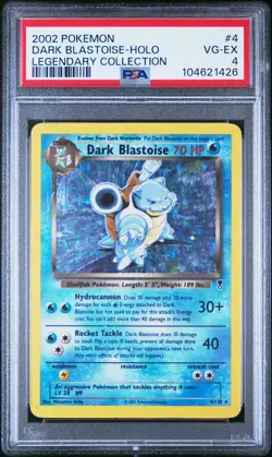 2002 POKEMON LEGENDARY COLLECTION #4 DARK BLASTOISE-HOLO PSA 4 - Image 1