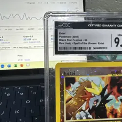Entei Black Star Promos #34 Reverse Holo Vintage 2001 Pokemon CGC Grade 9.5 - Image 2