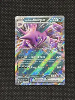 Pokemon TCG TEAM ROCKET’S NIDOKING EX 119/182 Double Rare SV Destined Rivals - Image 1