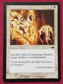 Magic The Gathering NEMESIS SEAL OF CLEANSING white card MTG - Image 1