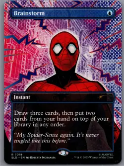 Brainstorm Spider-Man 7019 Borderless Non-Foil Bonus Card Secret Lair MTG - Image 1