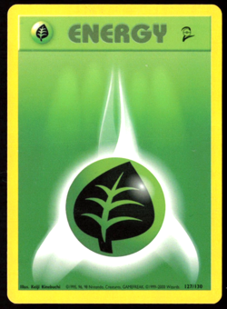 2000 VINTAGE POKEMON Base Set 2 TCG GREEN GRASS LEAF ENERGY 127/130 TRADING CARD - Image 1