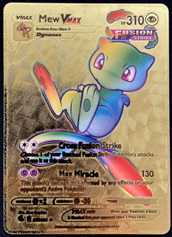 Mew Vmax Rainbow Gold Foil Textured Display Card - Image 1