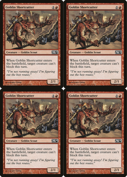 4x MTG 2013 GOBLIN SHORTCUTTER M14 - GOBLIN SCOUT CREATURE, MAGIC CARD x4 copies - Image 1