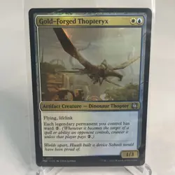 MTG Magic 0031 Gold Forged Thopteryx Foil Card MAT March of Machine Aftermath - Image 1