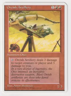 Miscut Orcish Artillery LP 4th Ed MTG Magic Error Misprint Alpha Cut Corners! - Image 1