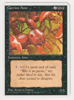 Miscut Carrion Ants MP 4th Edition MTG Magic Error Misprint Alpha Cut Corners! - Image 1