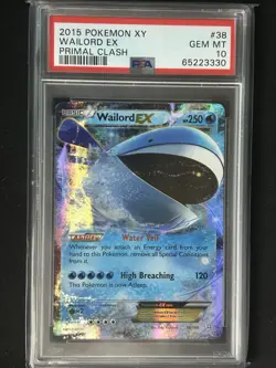 2015 Wailord EX PSA 10 Population: 11 Pokemon XY Ancient (Send Offer) - Image 1
