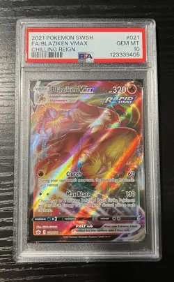 Pokemon TCG Blaziken VMAX Full Art 021/198 Chilling Reign PSA 10 Gem Mint - Image 1