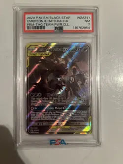 Pokemon Sun & Moon Black Star Promo PSA 7 Umbreon & Darkrai GX ALT ART SM241 - Image 1