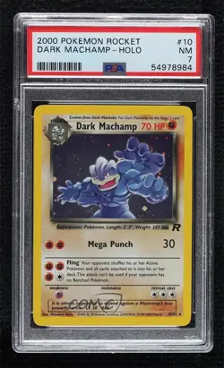 Dark Machamp Holo Pokemon Team Rocket PSA 7 2000 - Image 1