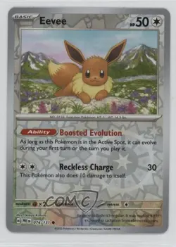 Eevee Reverse Foil Pokemon Prismatic Evolutions PRE #074 - Image 1