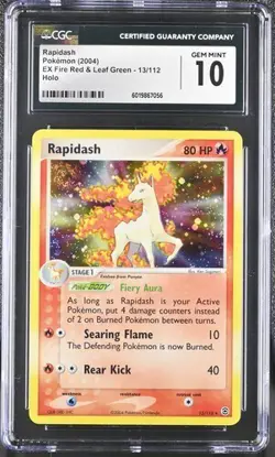 🌀 SWIRL 🌀 CGC 10 RAPIDASH 13 HOLO EX FIRE RED & LEAF GREEN POKEMON 🌀 SWIRL 🌀 - Image 1