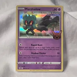Pokemon Marshadow Holo Trick Or Trade 2023 Halloween STAMP BOOster Card 80/203 - Image 1