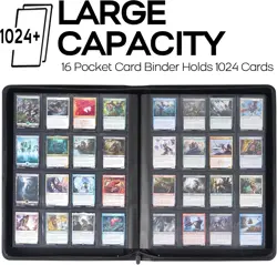 1000+ Pockets Trading Card Binder Holds 1024 Trading Cards 16 Pocket Ringless - Image 2