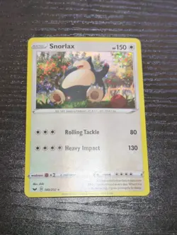 Snorlax 140/202 HD SWIRL Cosmos Holo Rare Promo Sword & Shield Pokemon Card NM - Image 1