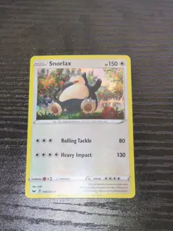 Snorlax 140/202 HD SWIRL Cosmos Holo Rare Promo Sword & Shield Pokemon Card NM - Image 2
