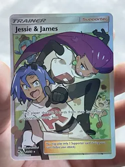 Jessie & James Hidden Fates Full Art Holo Ultra Rare 68/68 NM/N Pokemon Card - Image 1
