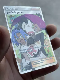 Jessie & James Hidden Fates Full Art Holo Ultra Rare 68/68 NM/N Pokemon Card - Image 2