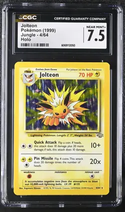 CGC 7.5 Jolteon 1999 Jungle 4/64 Holo Pokemon Card - Image 1
