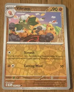 Vibrava 105/191 Sv08: Surging Sparks Reverse Holo Pokemon Card - Image 1