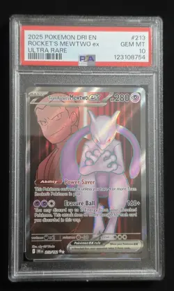 Pokemon TCG Mewtwo EX 213/182 Destined Rivals Full Art Card PSA 10 - Image 1