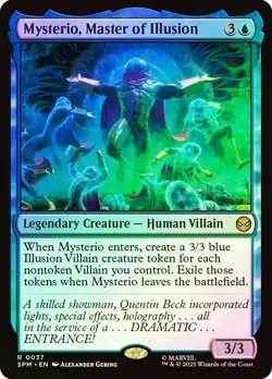 SPM Foil MYSTERIO MASTER OF ILLUSION 1x Rare Magic Spider-Man MTG NM - Image 1