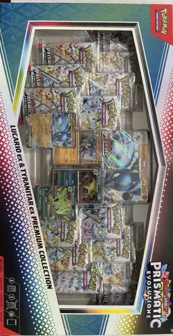 Pokemon TCG Prismatic Evolutions Lucario ex & Tyranitar Premium Collection New A - Image 1
