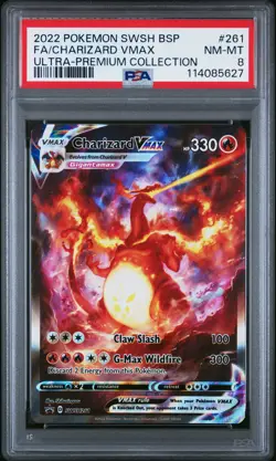 2022 POKEMON SWSH BLACK STAR PROMO #261 FULL ART/CHARIZARD VMAX PSA 8 - Image 1