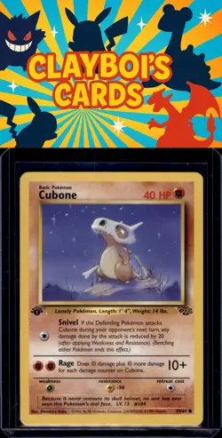 Cubone Jungle Pokemon 50/64 First Edition Common Near Mint or Better - Image 1