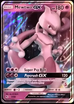 2019 Pokemon TCG Mewtwo GX Hidden Fates 31/68 Ultra Rare Sun & Moon NM/M - Image 1