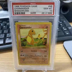 Pokemon 1999 Base Set Shadowless Charmander 46/102 PSA 10 GEM MINT WOTC - Image 2