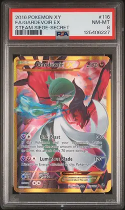 2016 POKEMON XY STEAM SIEGE SECRET #116 FULL ART/GARDEVOIR EX PSA 8 - Image 1