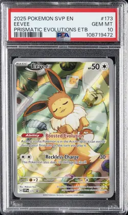 2025 POKEMON SVP EN-SV BLACK STAR PROMO #173 EEVEE PSA 10 - Image 1