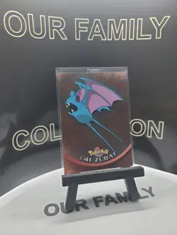 Zubat #41 Holo Foil Blue Logo Pokemon Topps TV Animation Edition - Image 1