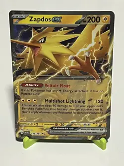 Pokemon Zapdos ex 145/165 151 Scarlet & Violet 151 Double Rare NM Condition - Image 1