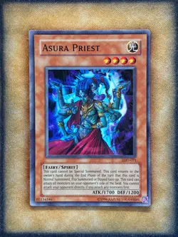 Yugioh Asura Priest LOD-071 Super Rare Original Print MP - Image 1