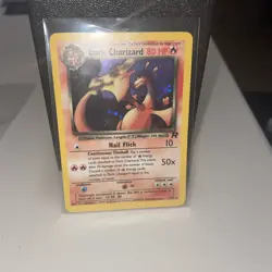 Pokemon Dark Charizard Holo Rare Card 4/82 Team Rocket (swirl) - Image 1